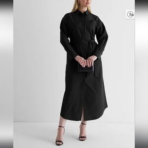 Express Black Portofino Shirt Dress